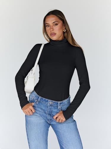 Fashionable Queen Girls's Lengthy Sleeve Turtleneck Shirts - Fall Vogue Primary Thermal Tops for Winter 2024