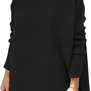 LILLUSORY Ladies’s Outsized Turtleneck Sweater with Lengthy Batwing Sleeves and Cut up Hem Pullover Knit Prime