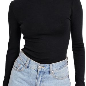 Fashionable Queen Girls’s Lengthy Sleeve Turtleneck Shirts – Fall Vogue Primary Thermal Tops for Winter 2024